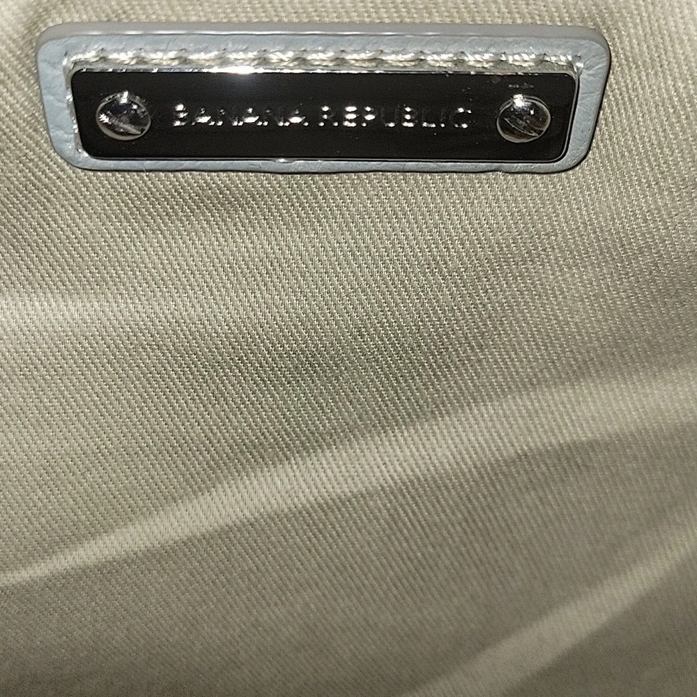 Large Banana Republic Gray Leather Tote Shoulder Bag